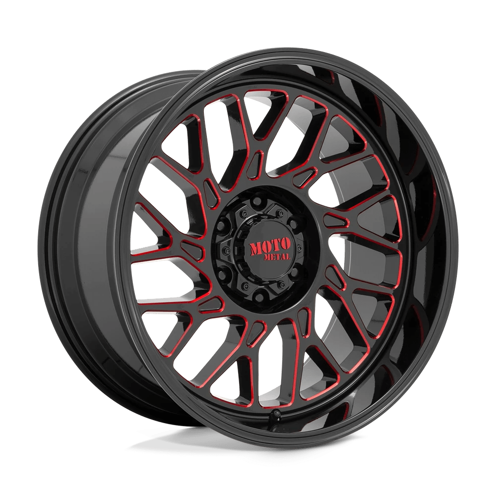 MOTO METAL MO805 GLOSS BLACK MILLED WITH RED TINT