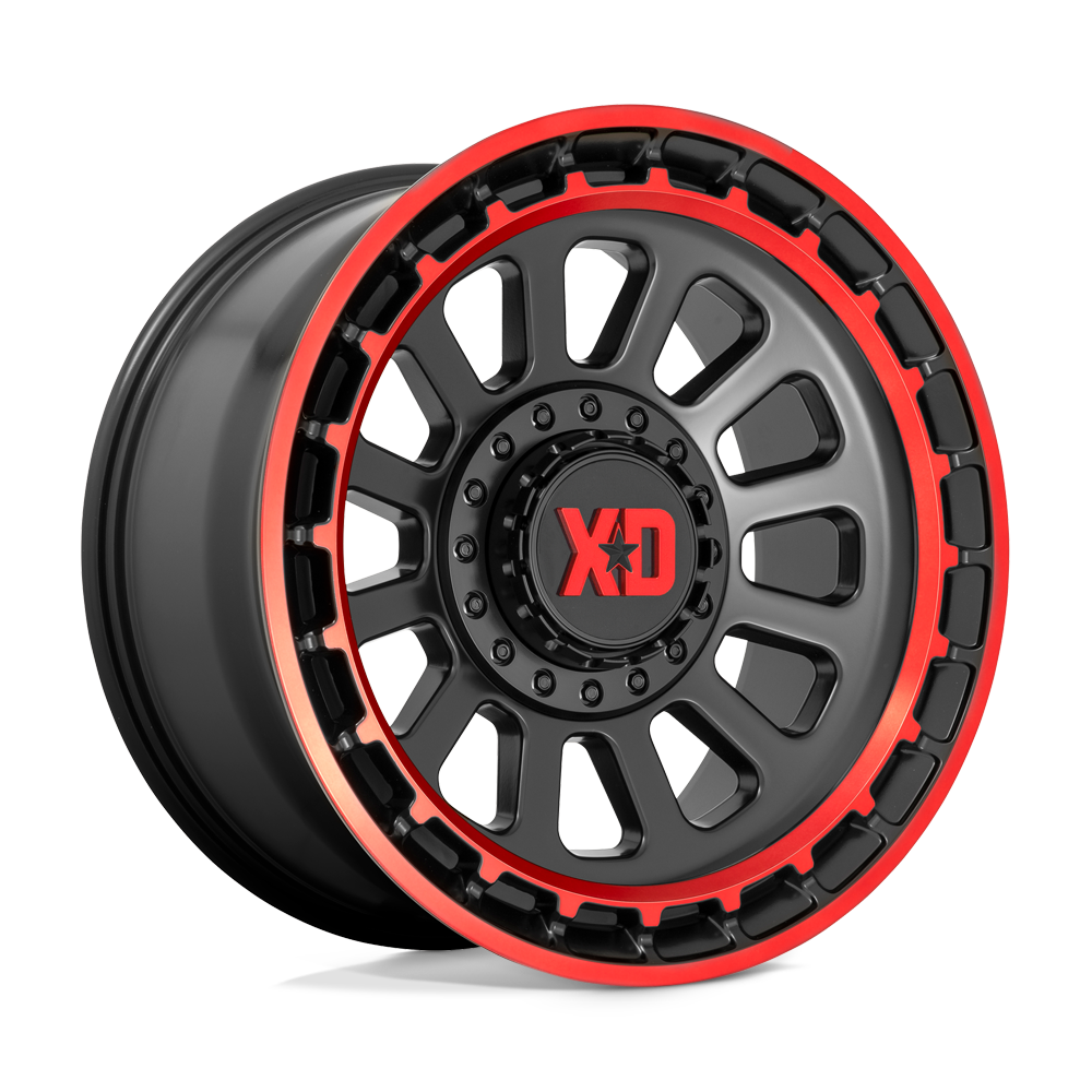 XD XD856 OMEGA Satin Black Machined Lip With Red Tint Cast Aluminum Wheel