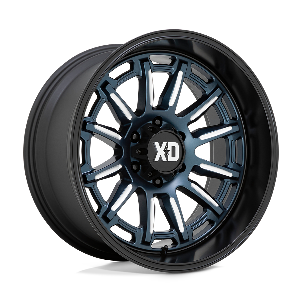 XD XD865 PHOENIX Metallic Blue Milled With Black Lip Cast Aluminum Wheel