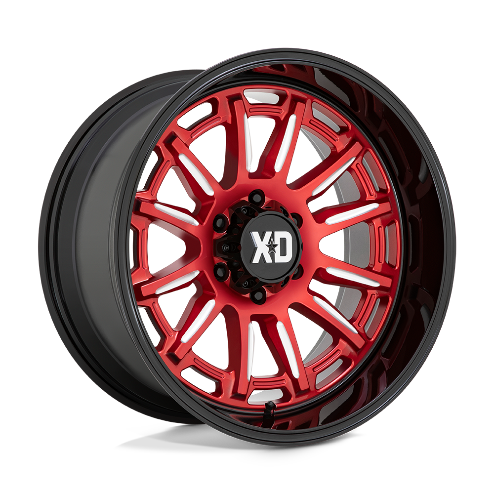 XD XD865 PHOENIX Candy Red Milled With Black Lip Cast Aluminum Wheel