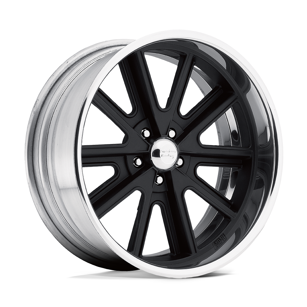 American Racing Vintage VN407 Two-Piece Hot Rod Black Center Polished Barrel Cast Center Forged Barrel Wheel