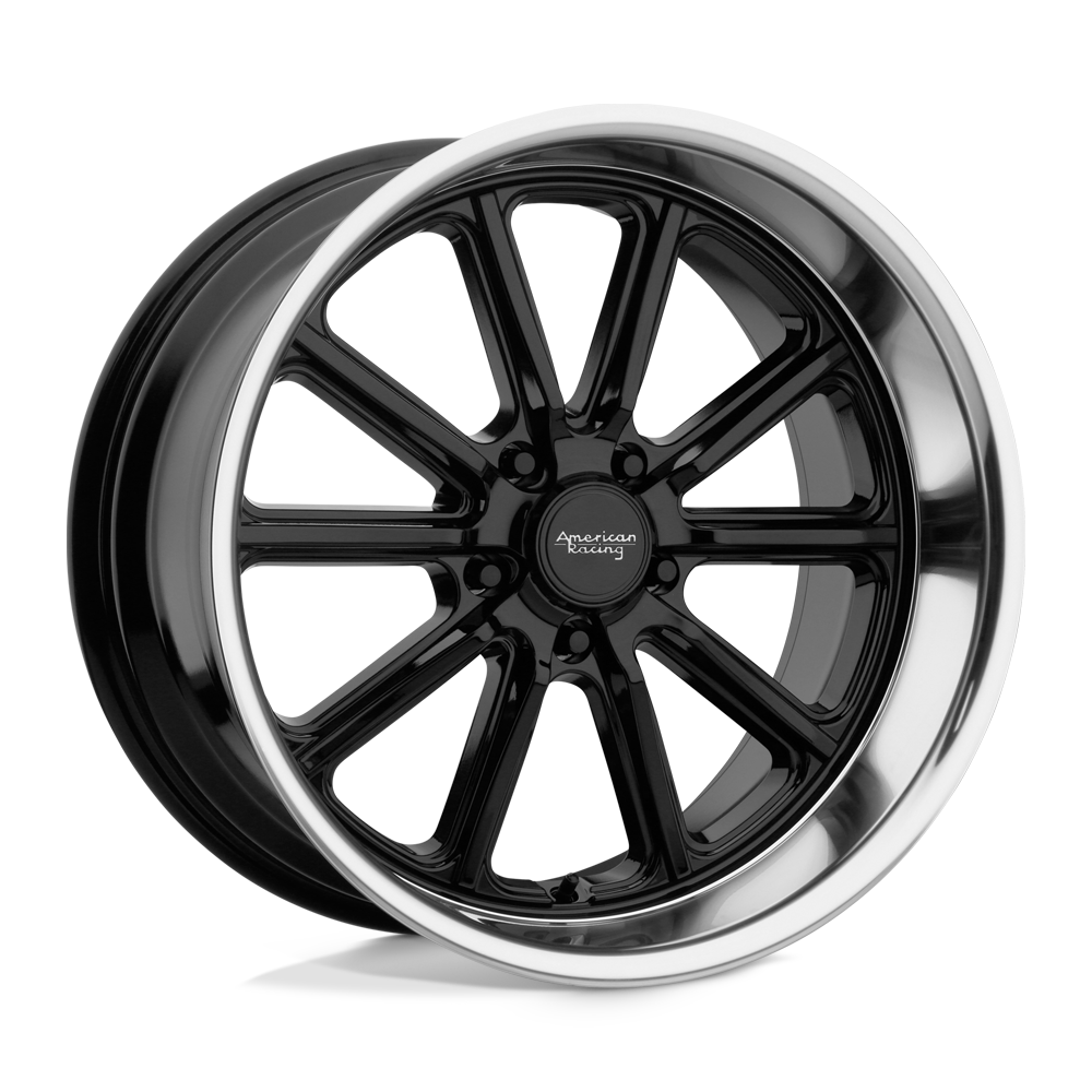 American Racing Vintage VN507 RODDER Gloss Black Diamond Cut Lip Cast Aluminum Wheel