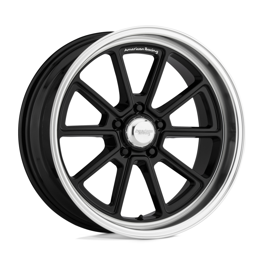 American Racing Vintage VN510 DRAFT Gloss Black Diamond Cut Lip Flow Formed Aluminum Wheel