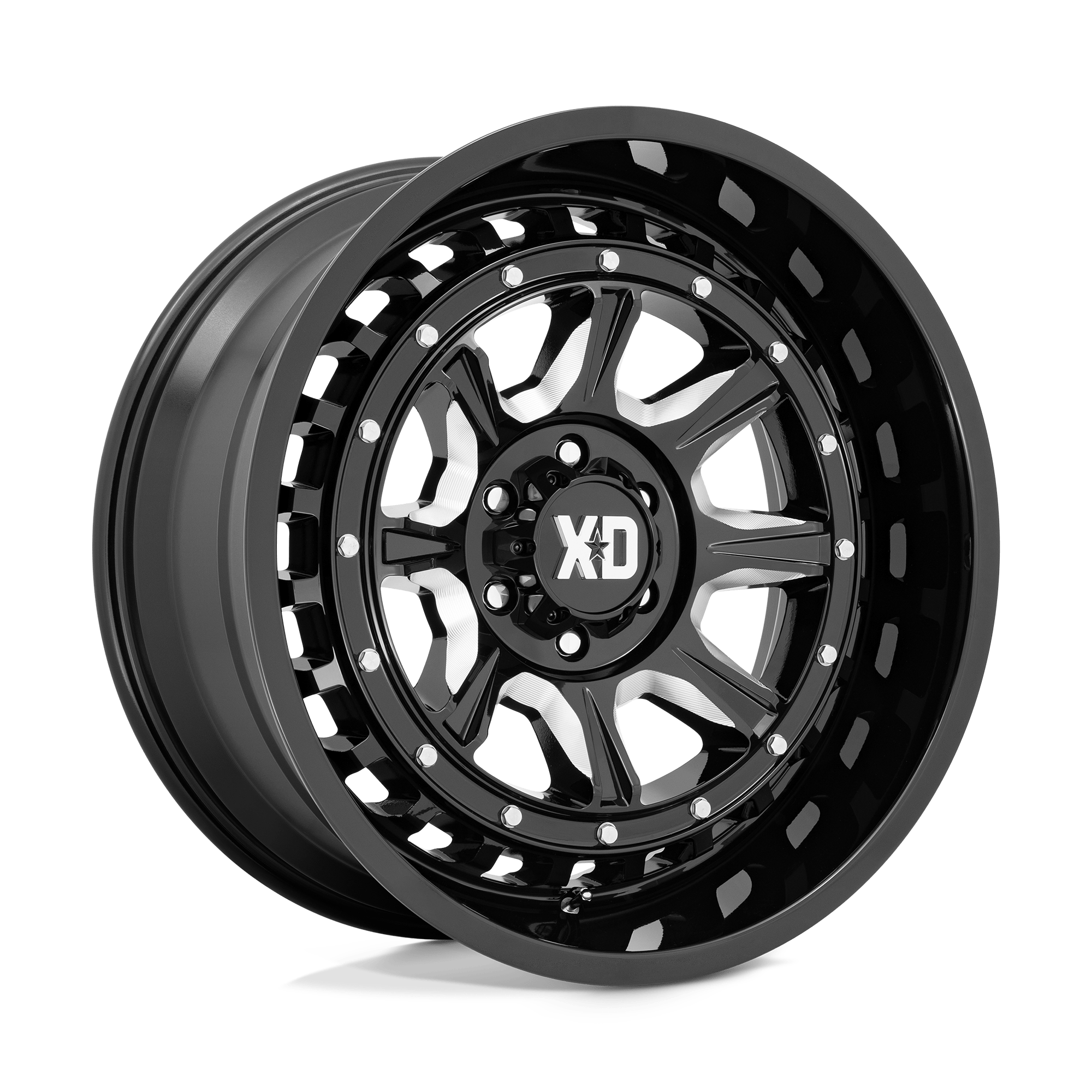 XD XD866 OUTLANDER Gloss Black Milled Cast Aluminum Wheel