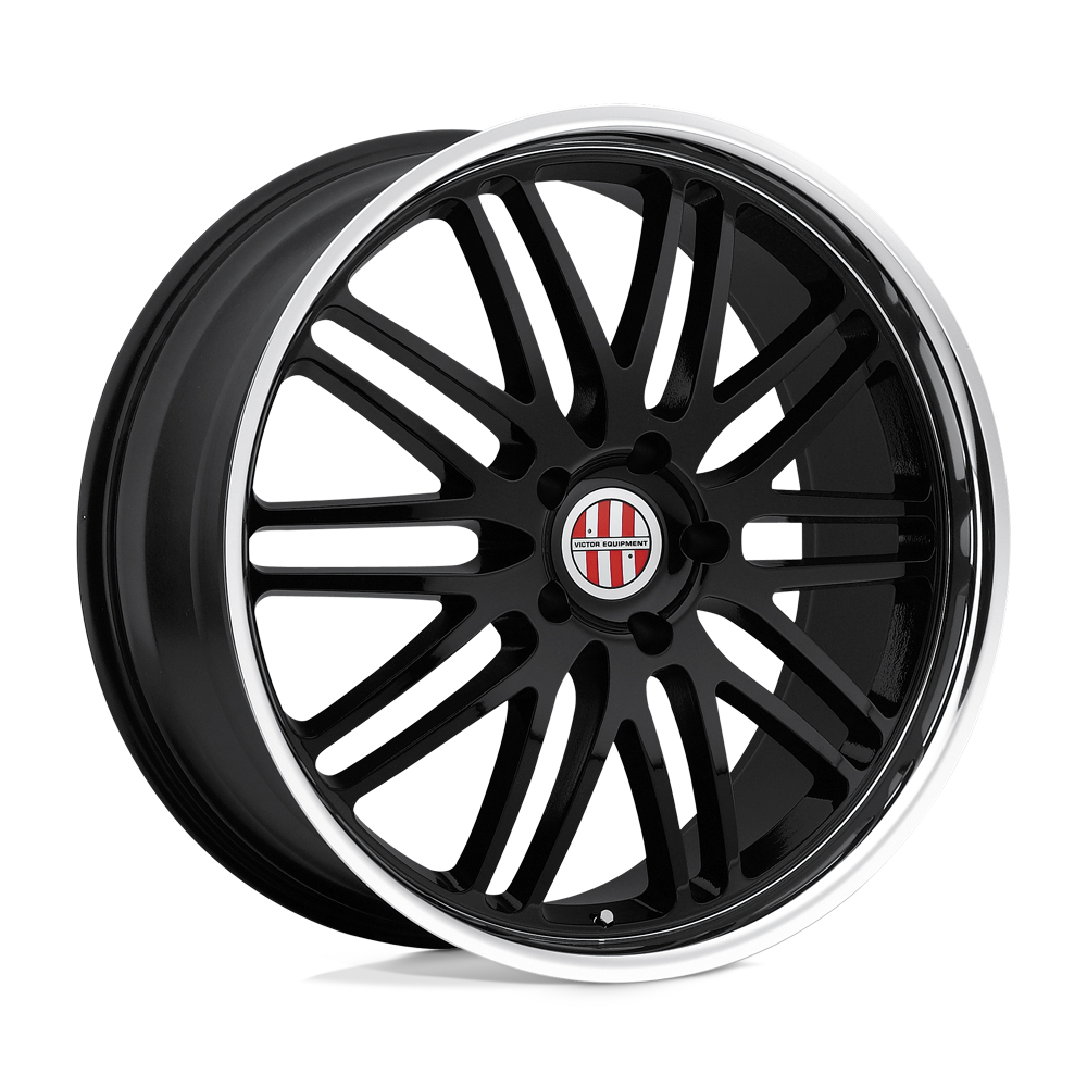 Victor Equipment LEMANS Gloss Black W/ Mirror Cut Lip Cast Aluminum Wheel